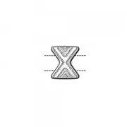 Cymbal - Connettore a perlina Chevron Beads 11x9.5 mm Sostis Dorato con oro fino x1