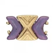 Cymbal - Connettore a perlina Chevron Beads 11x9.5 mm Sostis Dorato con oro fino x1