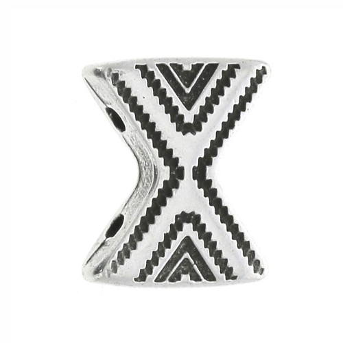 Cymbal - Connettore a perlina Chevron Beads 11x9.5 mm Sostis Argento invecchiato x1