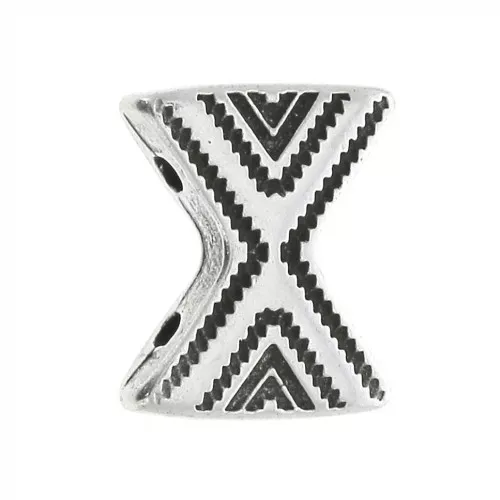 Cymbal - Connettore a perlina Chevron Beads 11x9.5 mm Sostis Argento invecchiato x1