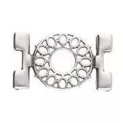 Piatto - Connettore per Perla 25x15 mm Detis II Argento Invecchiato x1