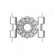 Piatto - Connettore per Perla 25x15 mm Detis II Argento Invecchiato x1