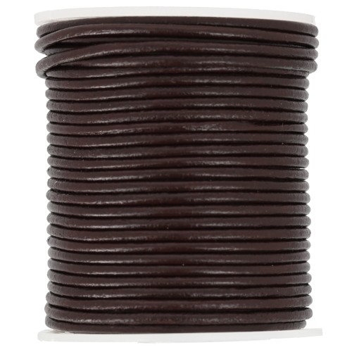Cordoncino in pelle 2 mm - Marrone x25 m