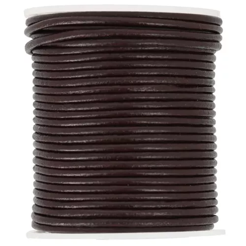 Cordoncino in pelle 2 mm - Marrone x25 m