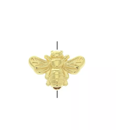 Perla ape in zamak 9x12.5 mm - Dorato con oro fino x1