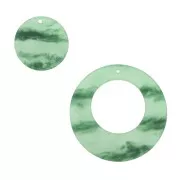 Kit di 4 pendenti rotondi - orecchini in resina -  Verde marmo