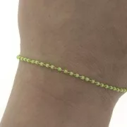 Catena di perle con Miyuki Delica 11/0 1.70 mm - Dorato - Verde Chiaro x1 m