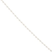 Catena di Perla con perle di madreperla da 3 mm - Acciaio inossidabile 304L Dorato - Bianco x1m