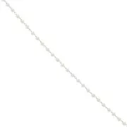 Catena di Perla con perle di madreperla da 3 mm - Acciaio inossidabile 304L Dorato - Bianco x1m