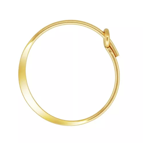 Orecchini creole appiattite forma rotondo da decorare 15 mm in Gold filoled x2
