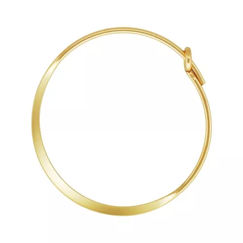 Orecchini creole appiattite forma rotondo da decorare 21 mm in Gold filled x2