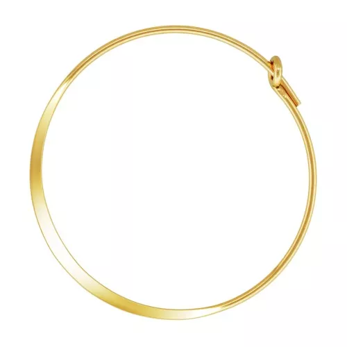 Orecchini creole appiattite forma rotondo da decorare 25 mm in Gold filled x2