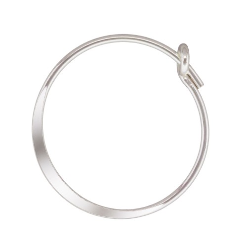 Orecchini creole appiattite forma rotondo da decorare 15 mm in Argento 925 x2