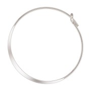 Orecchini creole appiattite forma rotondo da decorare 25 mm in Argento 925 x2|raw }}