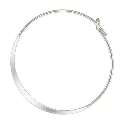 Orecchini creole appiattite forma rotondo da decorare 25 mm in Argento 925 x2