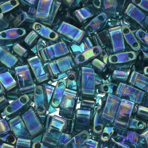 Miyuki Half Tila Beads 5x2.3x1.9mm HTL-2458 - Trasparente Teal AB x10g