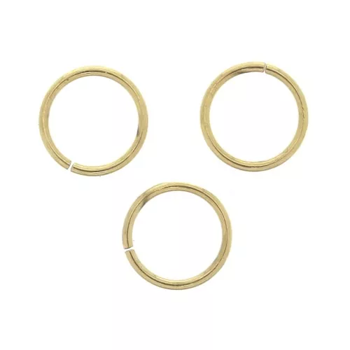 Anelli aperti mm. 7x0.7 Acciaio inossidabile Dorato 316L x10