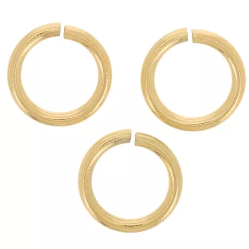 Anelli aperti mm. 7x1 Acciaio inossidabile Dorato 316L x10