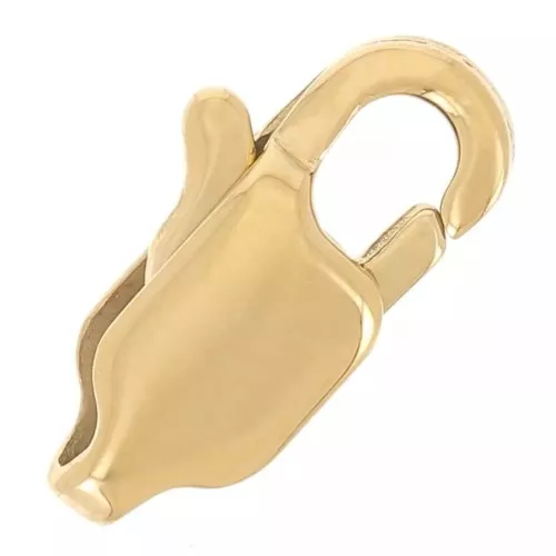 Chiusura a moschettone lunga 11 mm - Acciaio inox 304L placcato oro x1