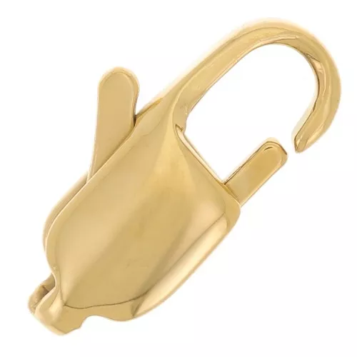 Chiusura a moschettone lunga 15 mm - Acciaio inossidabile 316L placcato oro x1