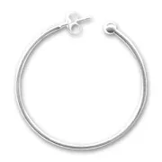 Orecchini anello a pallina mm. 40 Placcatura argento fino x2