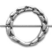 Anellino trecciato mm. 18 argentato brunito x1|raw }}