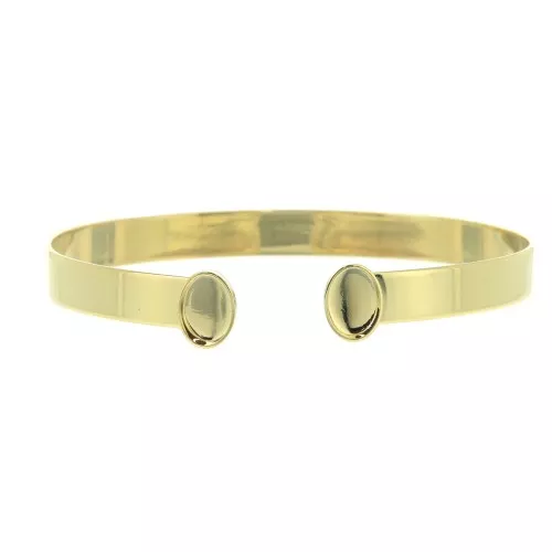 Bracciale castone in ottone 6x174 mm per cabochon ovale 8x6 mm - Dorato x1