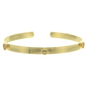 Bracciale 5 castoni 5x174 mm per cabochon rotondo 4 mm - Dorato con oro fino x1|raw }}