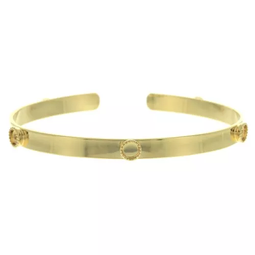 Bracciale 5 castoni 5x174 mm per cabochon rotondo 4 mm - Dorato con oro fino x1
