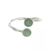 Anello doppio intrecciato per cabochon base piatta 4 mm in Argento 925 x1