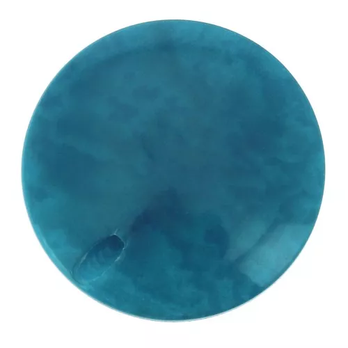 Perla di Tagua rotonda appiattita 20 mm - Blu Turchese x1