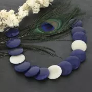 Perla di Tagua rotonda appiattita 20 mm - Zafferano x1