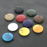 Perla di Tagua rotonda appiattita 20 mm - Zafferano x1