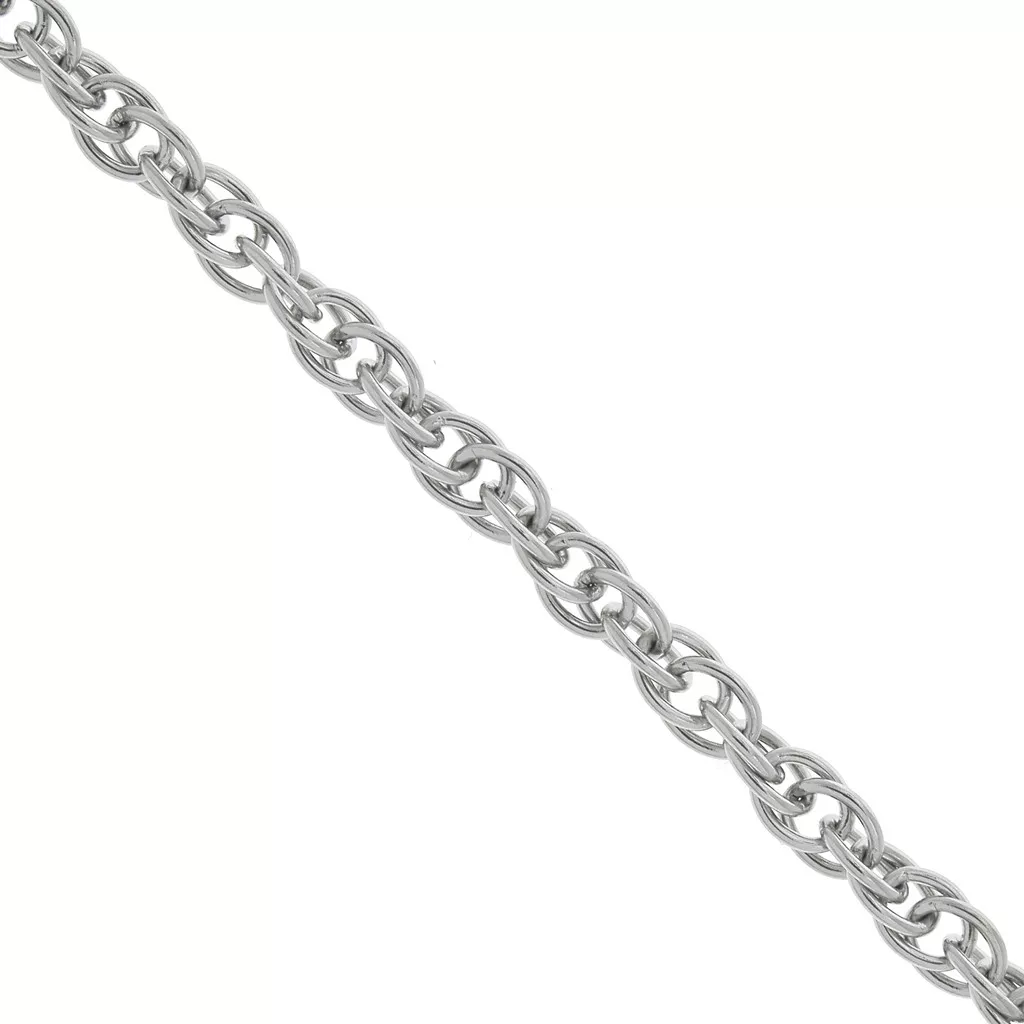 Collana Color Argento Con Catena In Corda Intrecciata In Acciaio Inossidabile Da 2,3 Mm/3 - Foto 9