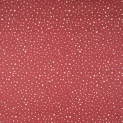 Tessuto Popeline cotone Bio GOTS - Piselli - Rosso mattone - Bianco x50cm