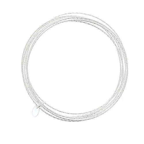 Bracciale Semainier - 7 anelli di diamanti - 65 mm in argento 925 x1