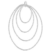 Pendente ovale diamante  35.5mm Arg. 925 x1