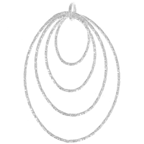 Pendente ovale diamante  35.5mm Arg. 925 x1