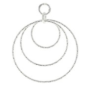 Pendente rotondo diamante - 30 mm - Argento 925 x1