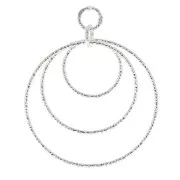 Pendente rotondo diamante - 30 mm - Argento 925 x1