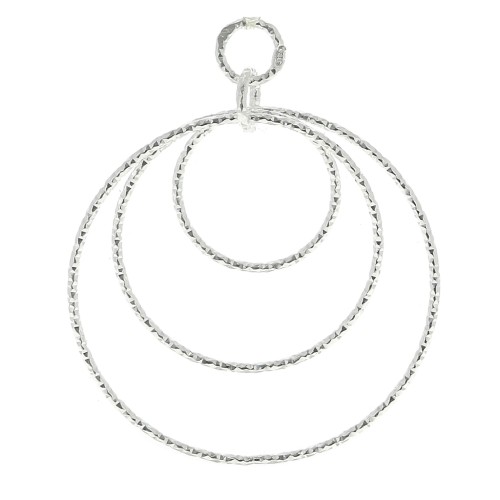 Pendente rotondo diamante - 30 mm - Argento 925 x1