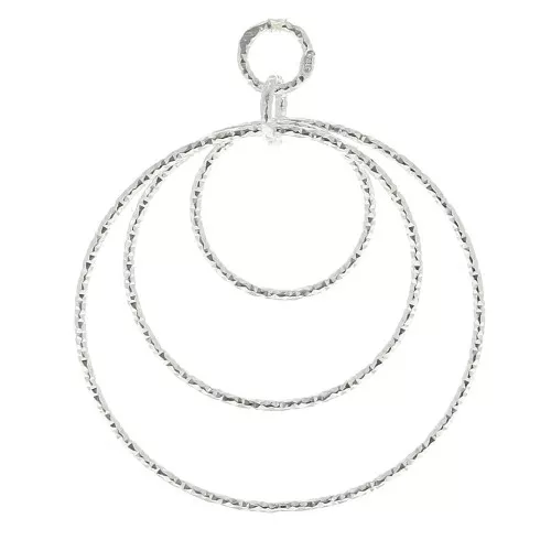 Pendente rotondo diamante - 30 mm - Argento 925 x1