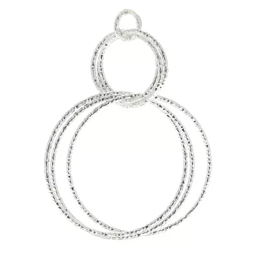 Pendente rotondo diamante - 38 mm - Argento 925 x1