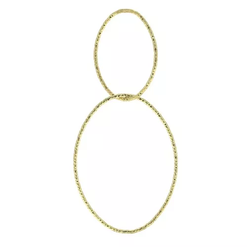 Pendente ovale diamante - 53mm Argento 925 Dorato all'oro fino x1