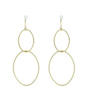 Pendente ovale diamante - 53mm Argento 925 Dorato all'oro fino x1