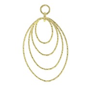 Pendente ovale diamante  35.5mm Arg. 925 Dorato all'oro fino
