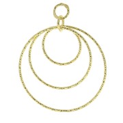 Pendente rotondo diamante - 30 mm Arg. 925 Dorato all'oro fino  x1