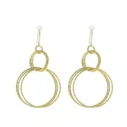 Pendente rotondo diamante 38 mm Arg. 925 Dorato all'oro fino x1