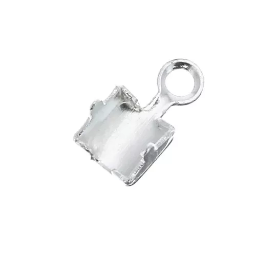 Terminale per catena strass 3 mm - Placcatura argento fino x1