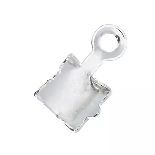 Terminale per catena strass 4 mm - Placcatura argento fino x1